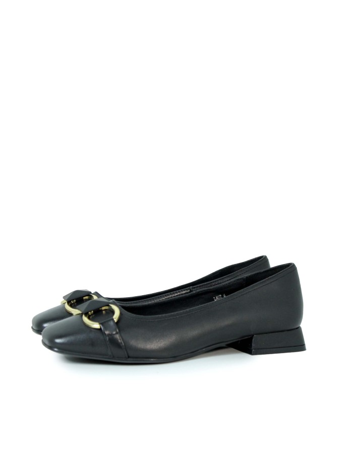 BAILARINAS CON HEBILLA DORADA STEPEHN ALLEN LAUR4 NEGRO