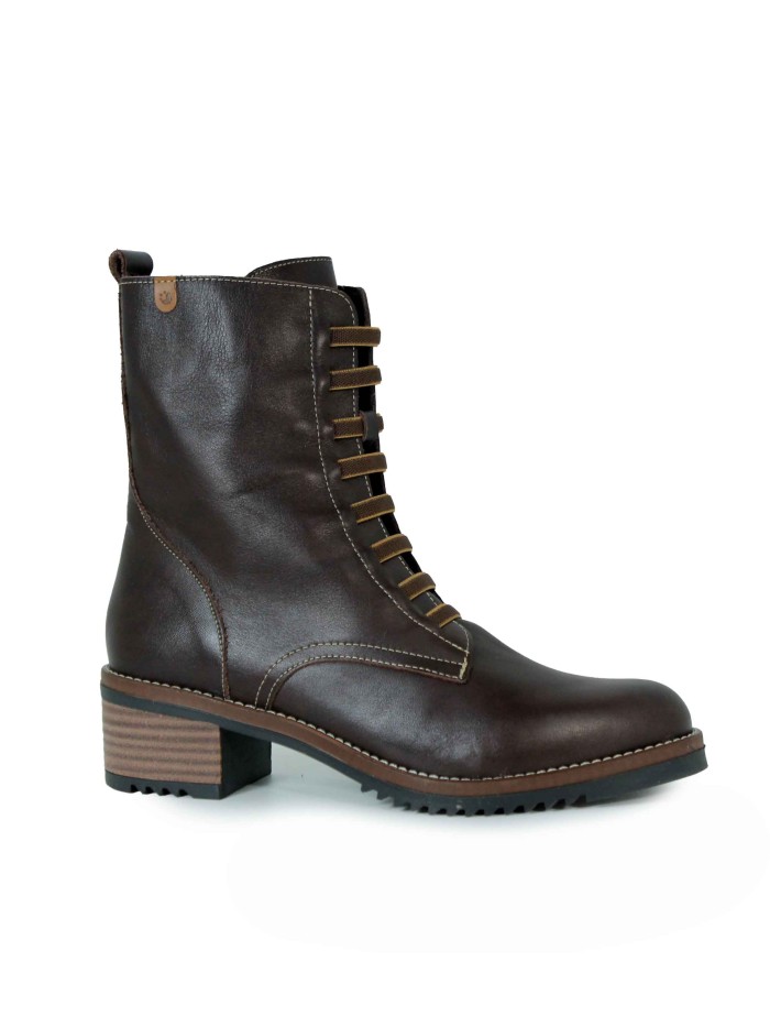 BOTINES CON CORDONES ELÁSTICOS 2325 MARRÓN