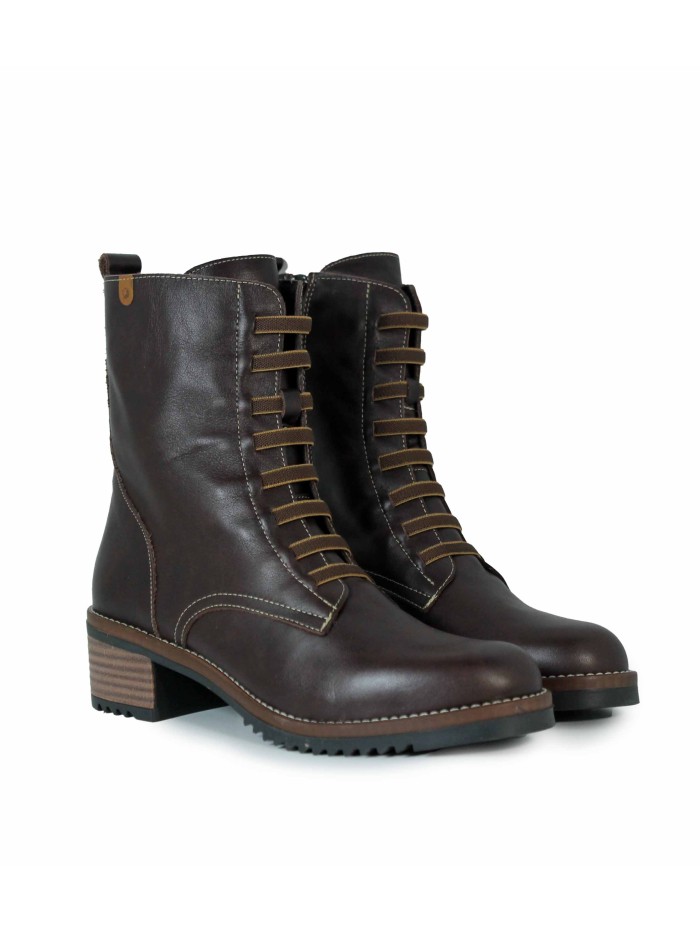 BOTINES CON CORDONES ELÁSTICOS 2325 MARRÓN