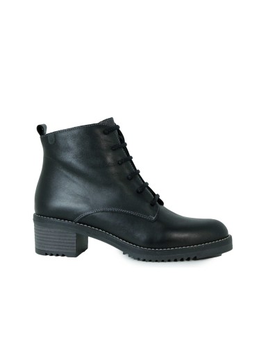 BOTINES CON CORDONES Y TACÓN BAJO VALERIA´S 2326 NEGRO