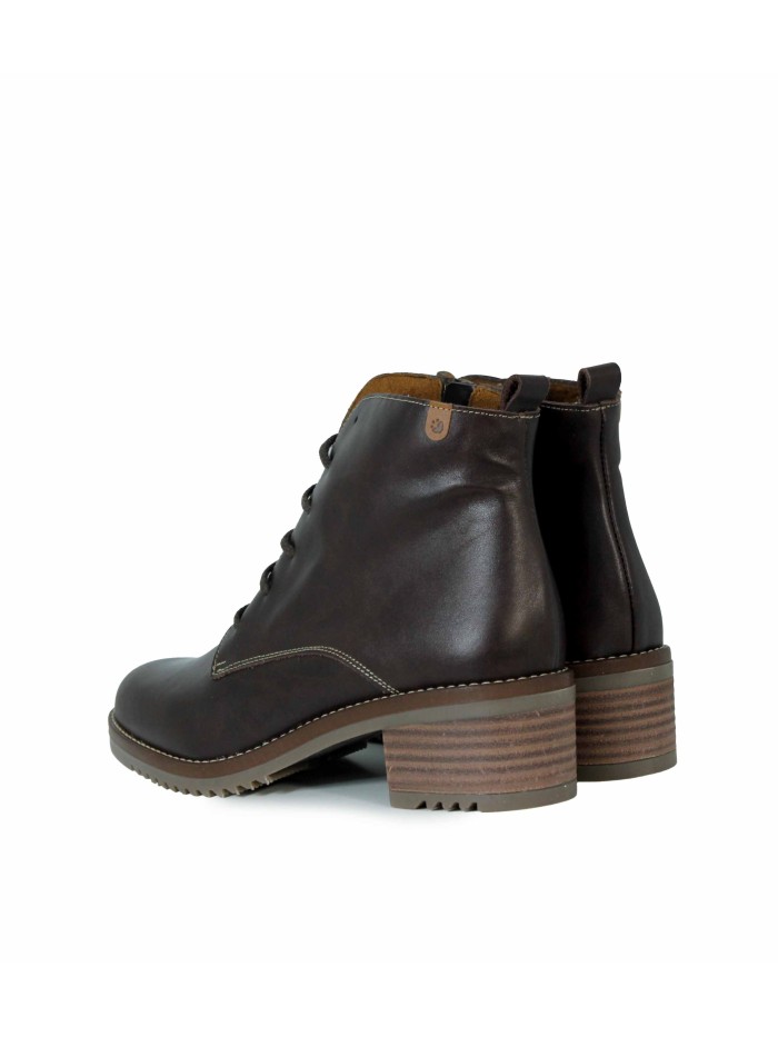 BOTINES CON CORDONES Y TACÓN BAJO VALERIA´S 2326 MARRÓN