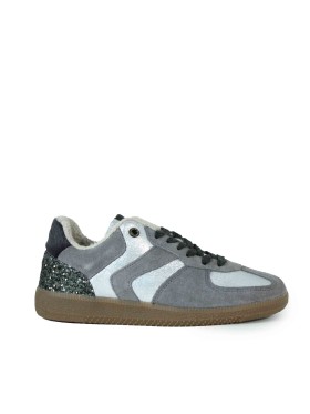 ZAPATILLAS RETRO DE PIEL CON CORDONES VERBENAS SORA FANTASY PLATA