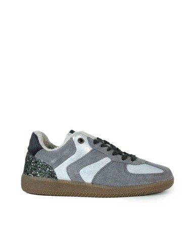 ZAPATILLAS RETRO DE PIEL CON CORDONES VERBENAS SORA FANTASY PLATA