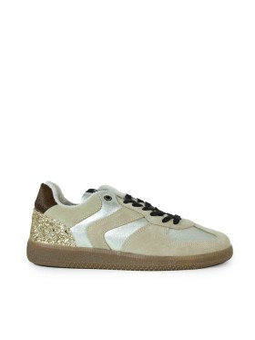 ZAPATILLAS RETRO DE PIEL CON CORDONES VERBENAS SORA FANTASY ORO