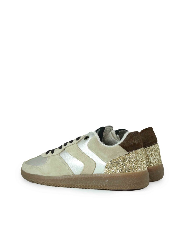 ZAPATILLAS RETRO DE PIEL CON CORDONES VERBENAS SORA FANTASY ORO