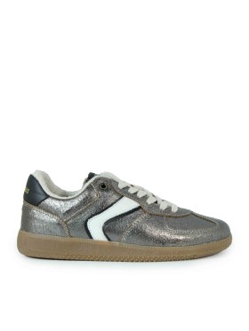 ZAPATILLAS RETRO DE PIEL CON CORDONES VERBENAS SORA BRECK PLOMO