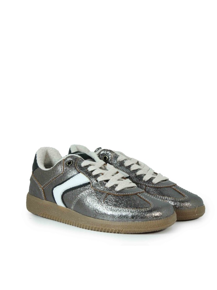 ZAPATILLAS RETRO DE PIEL CON CORDONES VERBENAS SORA BRECK PLOMO