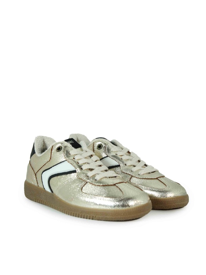 ZAPATILLAS RETRO DE PIEL CON CORDONES VERBENAS SORA FANTASY ORO