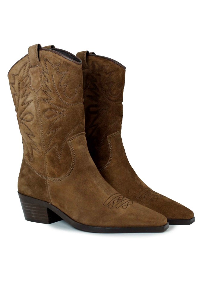 BOTAS MARRÓN DE PIEL DE MUJER APLAUSO HAYDE MARRÓN