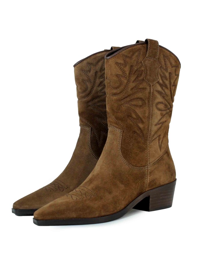 BOTAS MARRÓN DE PIEL DE MUJER APLAUSO HAYDE MARRÓN