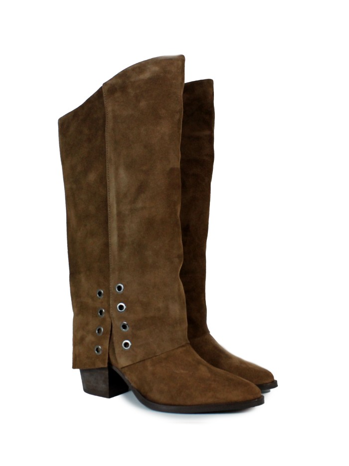BOTAS MARRÓN DE PIEL DE MUJER APLAUSO TECLA