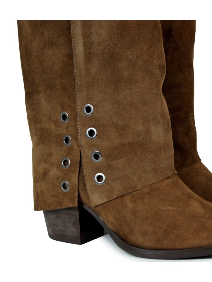 BOTAS MARRÓN DE PIEL DE MUJER APLAUSO TECLA