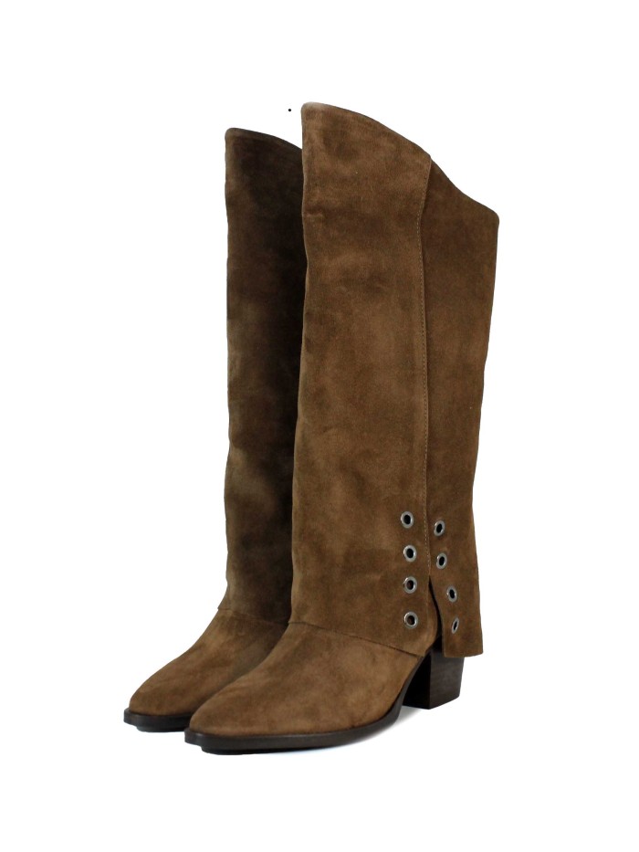 BOTAS MARRÓN DE PIEL DE MUJER APLAUSO TECLA