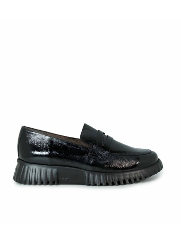 MOCASÍN DE CHAROL SOFISTICADO WONDERS A-4402 NEGRO