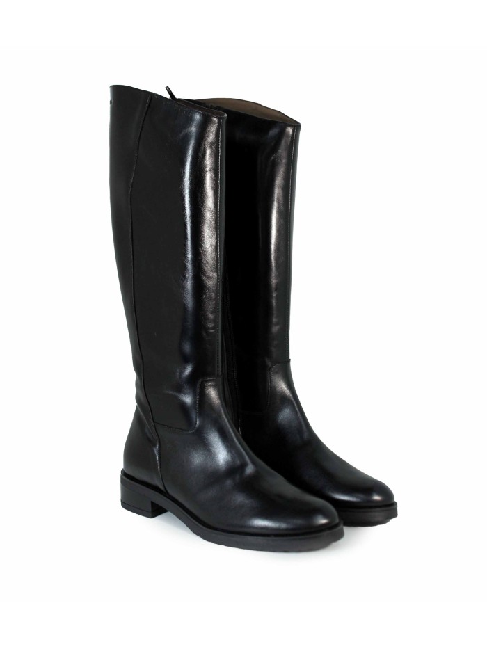 BOTAS DE TACÓN BAJO CAÑA ALTA WONDERS C-54101 NEGRO