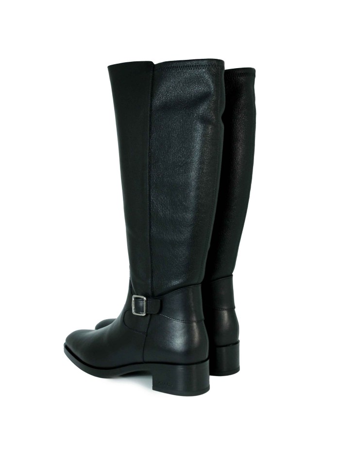 BOTAS DE TACÓN BAJO CON CAÑA ALTA WONDERS D-1802 NEGRO