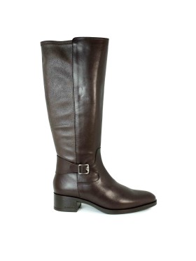 BOTAS DE TACÓN BAJO CON CAÑA ALTA WONDERS D-1802 MARRÓN