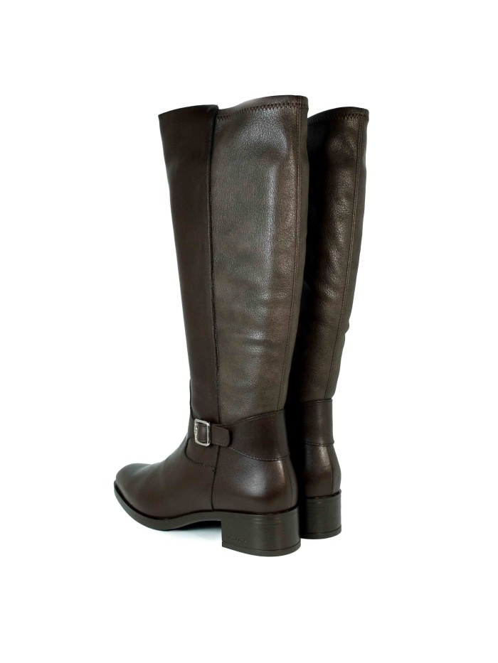 BOTAS DE TACÓN BAJO CON CAÑA ALTA WONDERS D-1802 MARRÓN