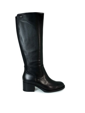 BOTA DE PIEL DE CAÑA ALTA WONDERS G-6250 NEGRA