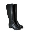BOTA DE PIEL DE CAÑA ALTA WONDERS G-6250 NEGRA
