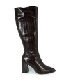 BOTA DE CAÑA ALTA EFECTO COCODRILO TACÓN MEDIO WONDERS M-5425 MARRÓN