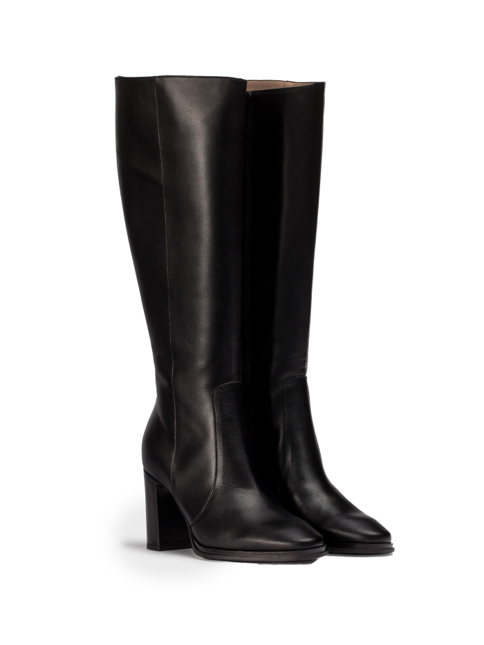 BOTA DE PIEL DE CAÑA ALTA NEGRA WONDERS M-5150