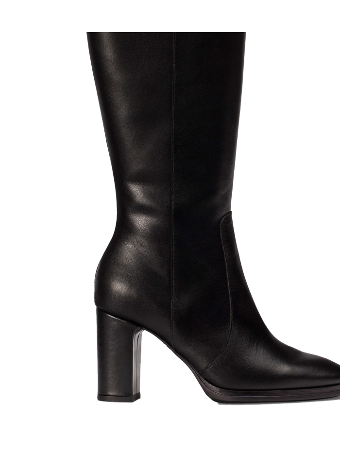 BOTA DE PIEL DE CAÑA ALTA NEGRA WONDERS M-5150