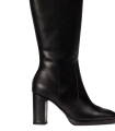 BOTA DE PIEL DE CAÑA ALTA NEGRA WONDERS M-5150