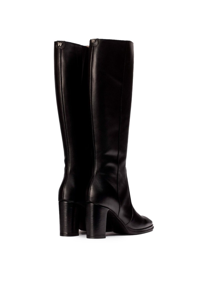 BOTA DE PIEL DE CAÑA ALTA NEGRA WONDERS M-5150