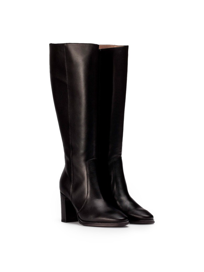 BOTA DE PIEL DE CAÑA ALTA NEGRA WONDERS M-5150