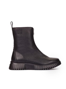 BOTINES PLANOS CON CREMALLERA EN TENDENCIA WONDERS A-4403 NEGRO