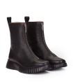 BOTINES PLANOS CON CREMALLERA EN TENDENCIA WONDERS A-4403 NEGRO