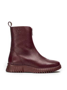 BOTINES PLANOS CON CREMALLERA EN TENDENCIA WONDERS A-4403 BURDEOS