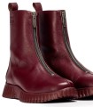 BOTINES PLANOS CON CREMALLERA EN TENDENCIA WONDERS A-4403 BURDEOS