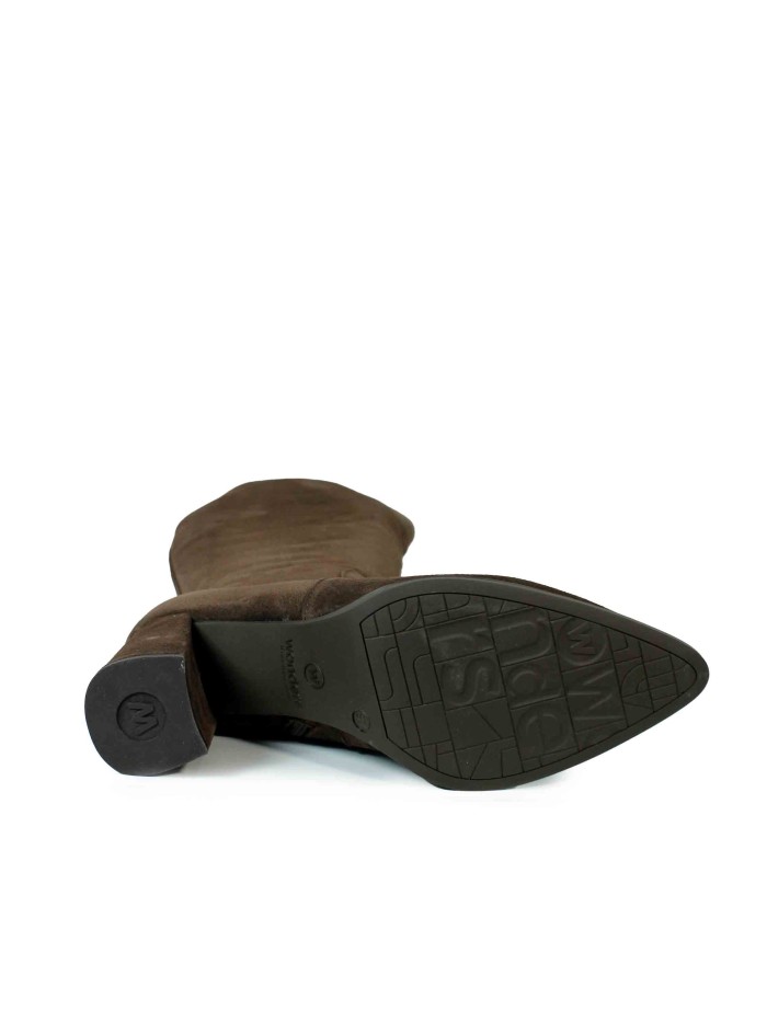 BOTA DE PIEL DE CAÑA ALTA NEGRA WONDERS M-5432