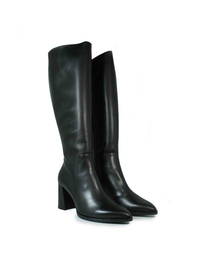 BOTA DE PIEL DE CAÑA ALTA NEGRA WONDERS M-5432