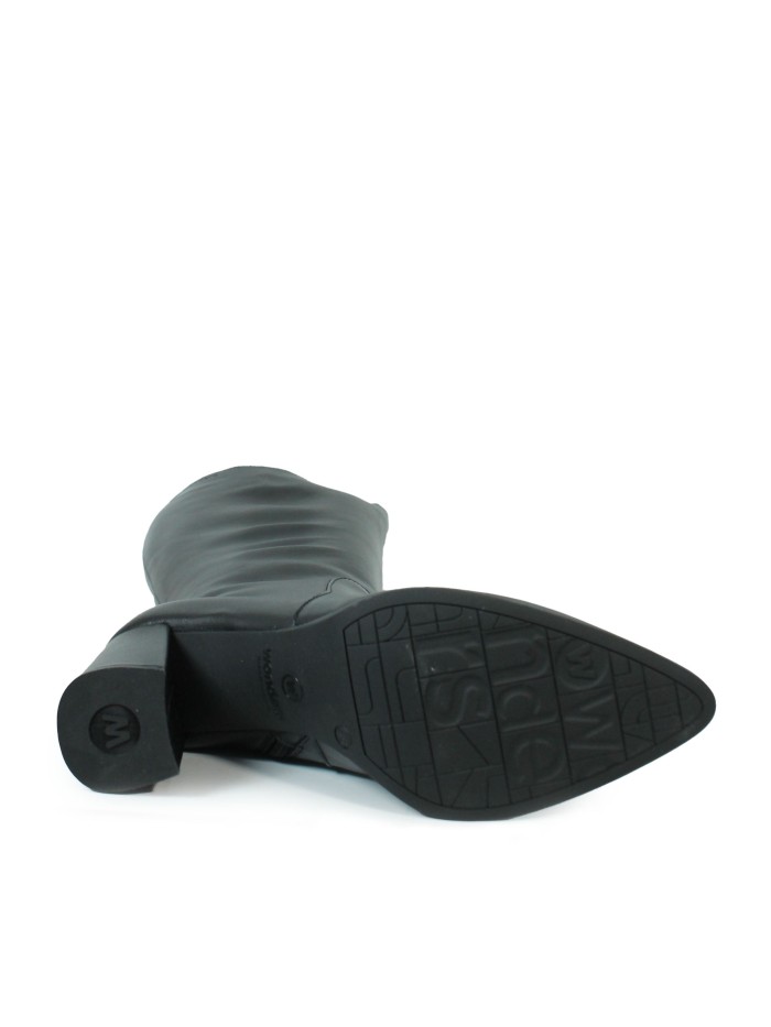 BOTA DE PIEL DE CAÑA ALTA NEGRA WONDERS M-5432