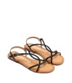 SANDALIAS PLANAS CON TIRAS  TRENZADAS NIOAQUE GIOSEPPO NEGRO