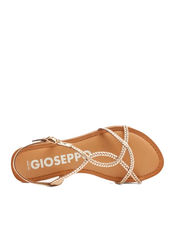 SANDALIAS PLANAS CON TIRAS  TRENZADAS NIOAQUE GIOSEPPO ORO
