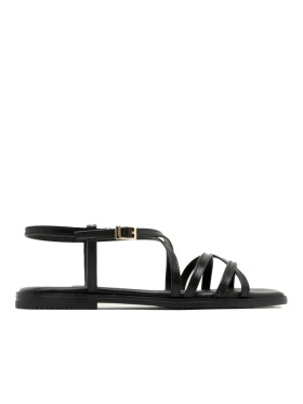 SANDALIA PLANA DE TIRAS DE PIEL PARA MUJER PORRONET BONNIE 3221 NEGRO