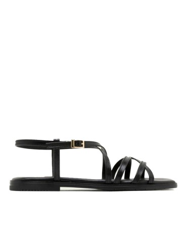 SANDALIA PLANA DE TIRAS DE PIEL PARA MUJER PORRONET BONNIE 3221 NEGRO
