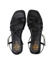 SANDALIA PLANA DE TIRAS DE PIEL PARA MUJER PORRONET BONNIE 3221 NEGRO