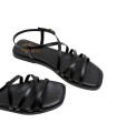 SANDALIA PLANA DE TIRAS DE PIEL PARA MUJER PORRONET BONNIE 3221 NEGRO