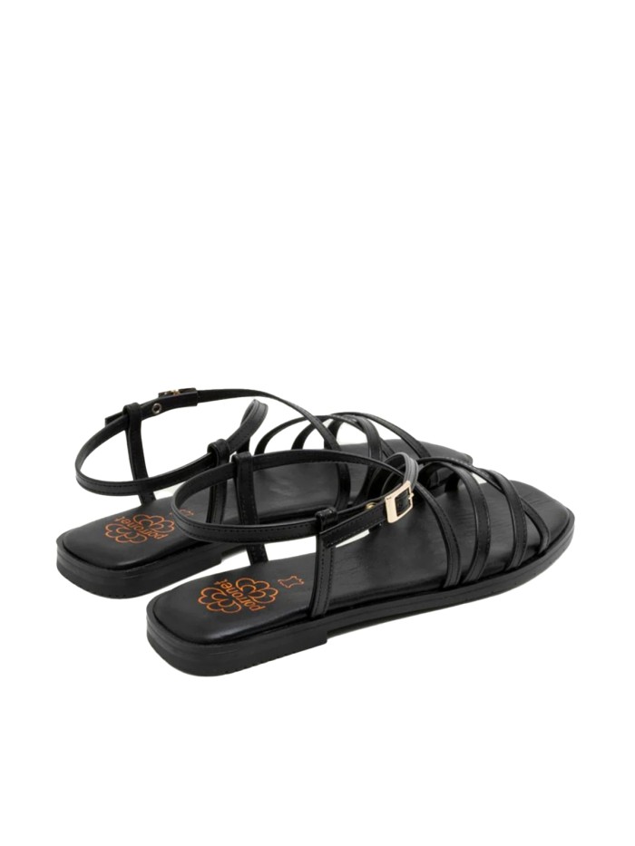 SANDALIA PLANA DE TIRAS DE PIEL PARA MUJER PORRONET BONNIE 3221 NEGRO