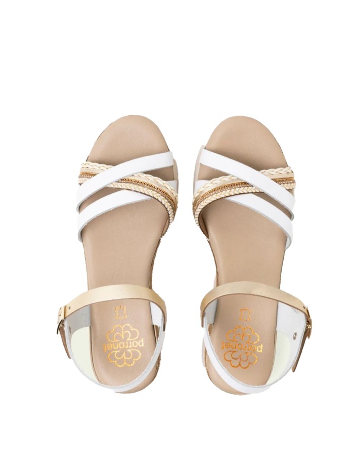 SANDALIA CONFORT DE PIEL PORRONET FABIANA 3278 BLANCO