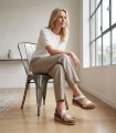 SANDALIAS DE TACÓN PLANTA DE GEL APLAUSO OMEGA 1979 BEIGE
