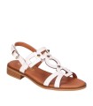 SANDALIAS DE PIEL CON APLIQUES METÁLICOS PARA MUJER CHIKA 10 MILENA 02 BLANCO