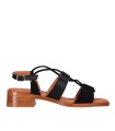 SANDALIAS DE PIEL NEGRAS CONTACÓN BAJO MUJER CHIKA 10 BINKA 11 NEGRO