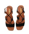 SANDALIAS DE PIEL NEGRAS CONTACÓN BAJO MUJER CHIKA 10 BINKA 11 NEGRO
