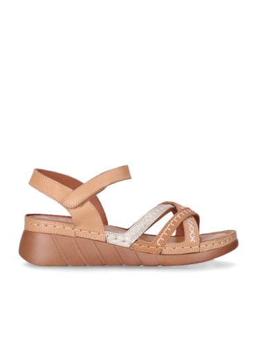 SANDALIAS CONFORT DE PIEL PARA MUJER CHIKA 10 RELAX 04 CAMEL
